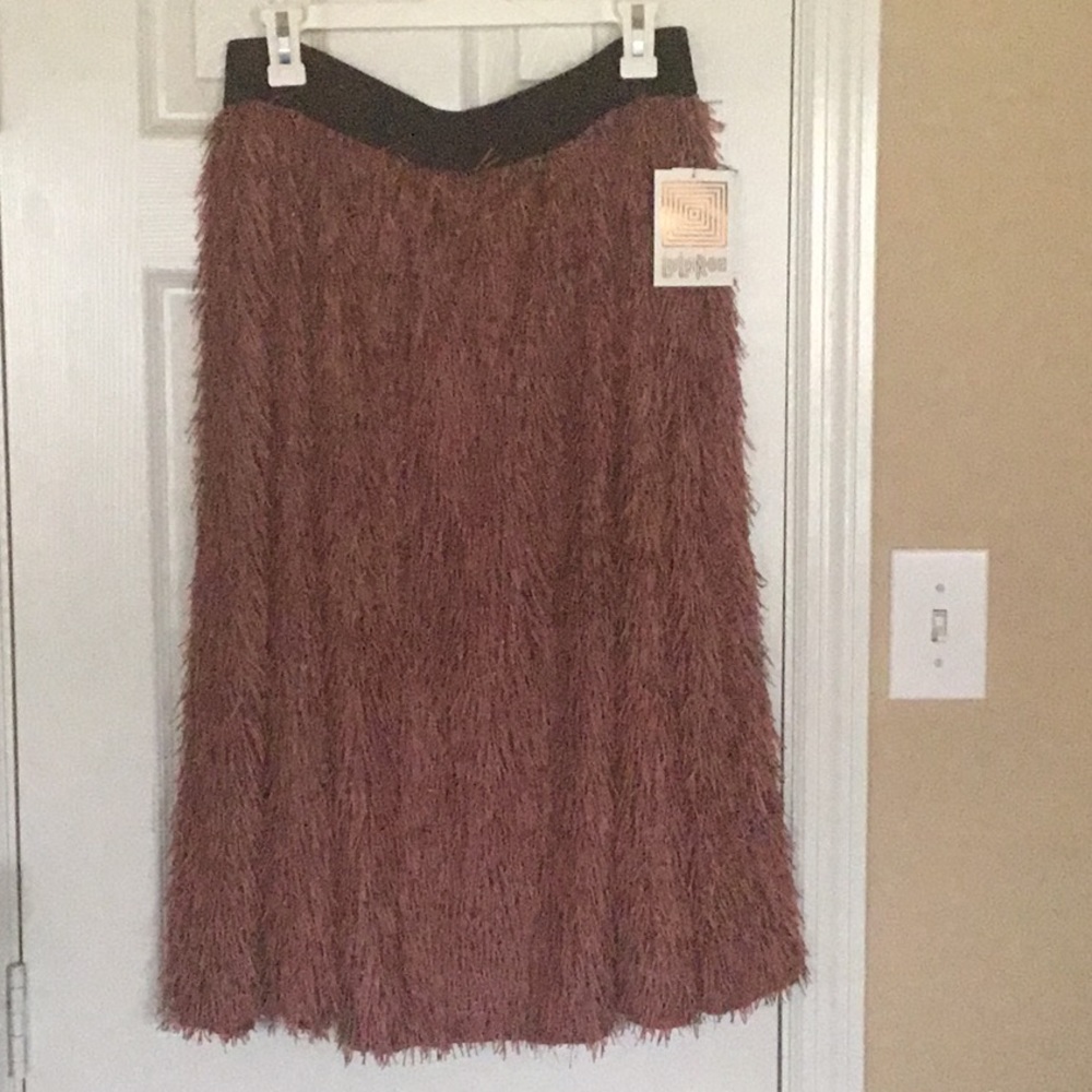 Lularoe Mauve Fringe Jill Skirt